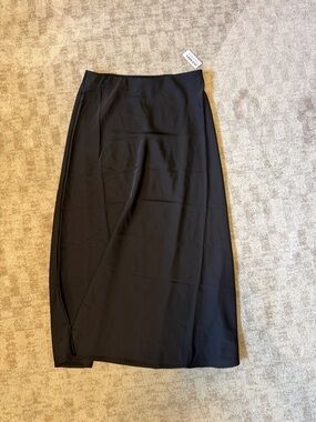 Old Navy Black Midi Skirt with Side Slit